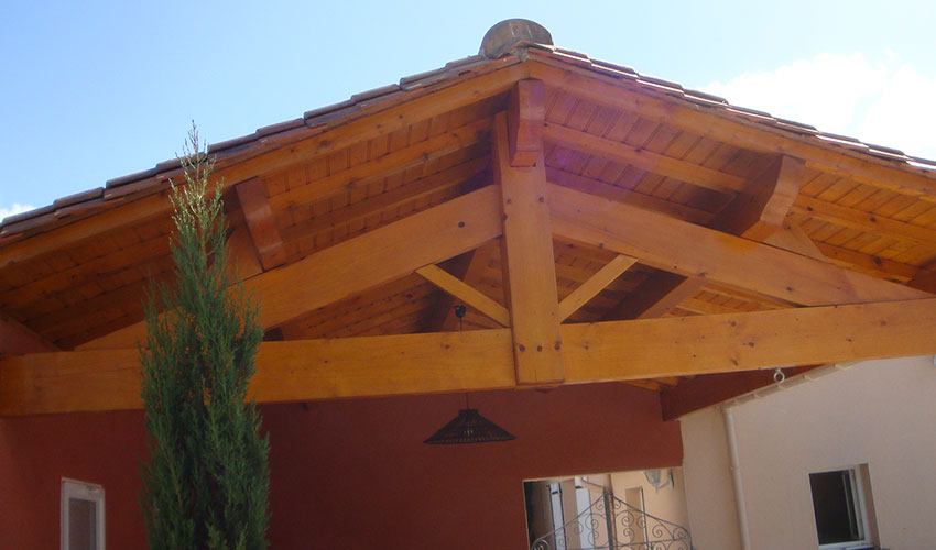 Charpente couverture pool house